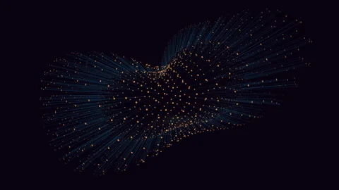 Random neon dots with lines in form of sphere in dark space Stock Footage 237571683
