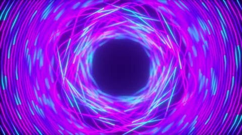 Random neon splines, computer generated. 3d rendering glowing background Stock Illustration