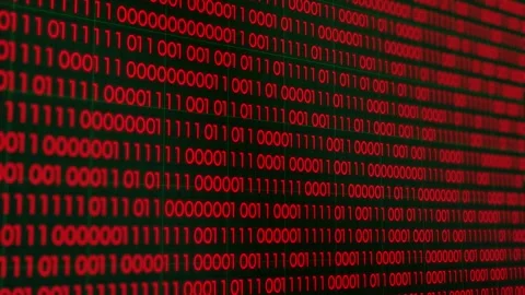 Random number 0 and 1 on black background.Number in low fogus on middle bac.. Video stock 327757130