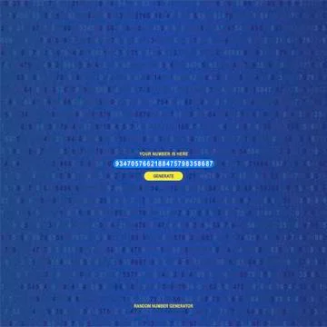 Random number generator. Numbers with the algorithm in chaotic order on a blue 库存插图