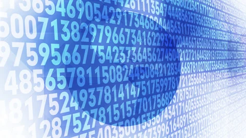 Random numbers and world globe exploring numerical data science machine Stock Footage 271179477