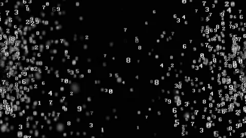 Random Numbers Animation, Mathematic, Rendering, Background, Loop, Alpha Channel Stock Footage 136194798