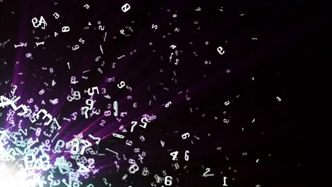Random Numbers Animation, Mathematic, Rendering, Background, Loop, Alpha Channel Stock Footage 136195268