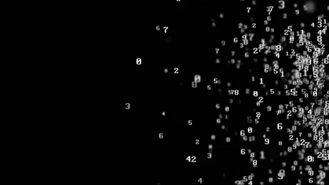 Random Numbers Animation, Mathematic, Rendering, with Alpha Matte, Loop Stock-Footage 142364852