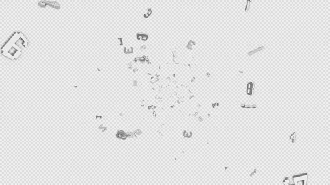 Random Numbers Animation, Technology Code, Background, on Alpha Channel, Loop Stock Footage 282768276