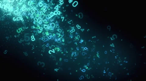 Random Numbers Blue Falling Stock Footage 52551359