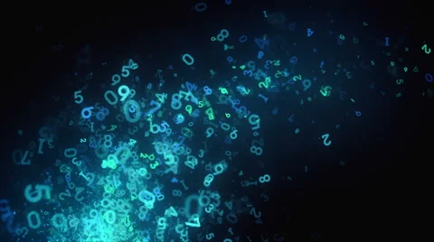 Random Numbers Blue Rising Stock Footage 52551484