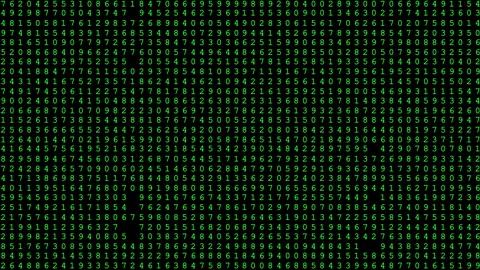 Random numbers changing on screen green on black old computer code Stock Footage 279562149