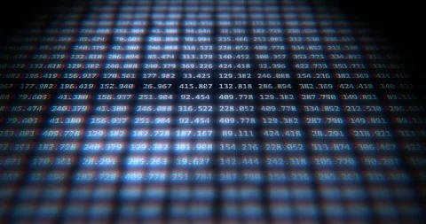 Random numbers on computer screen LOOPING (4K) Видео 109542998