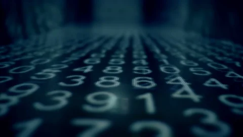 Random Numbers Data Flow Hacker Blue Stock Footage 95667494