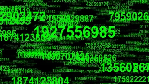 Random numbers data flow seamless loop Stock Footage 69832528