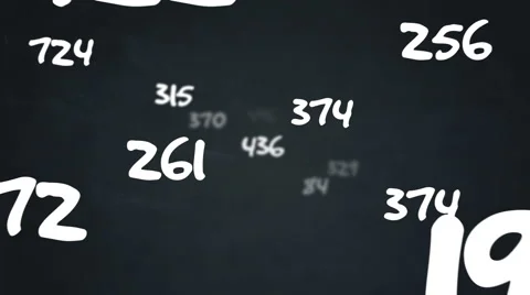 Random numbers flying by on chalkboard background Stock Footage 53501362