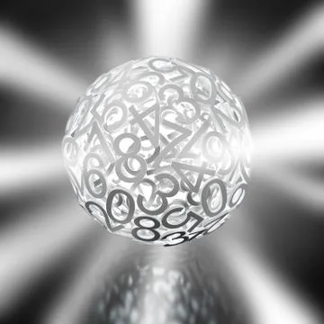 Random numbers forming a sphere Illustrazione stock