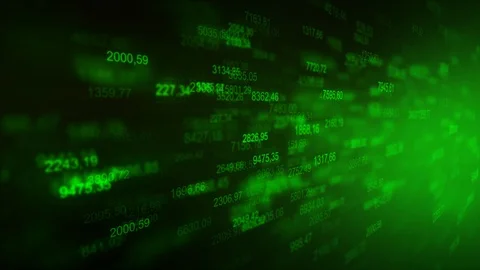Random numbers green numeric finance background 4k Stock Footage 95898498