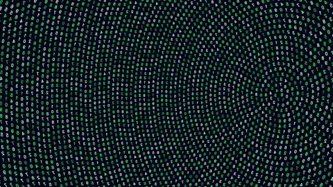 Random numbers with led rainbow color on digital screen Stock Footage 237571973