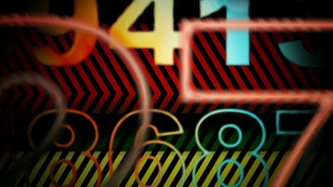 Random numbers line Stock Footage 95307787
