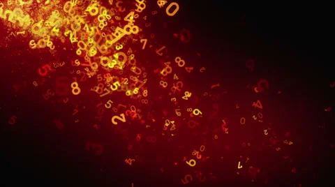 Random Numbers Red Falling Stock Footage 52551855
