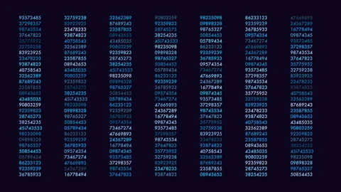 Random numbers in rows with led color on digital monitor Stock Footage 240899571