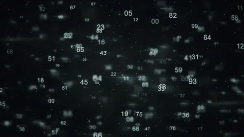 Random numbers seamless loop animation 4k (4096x2304) Stock Footage 84688106