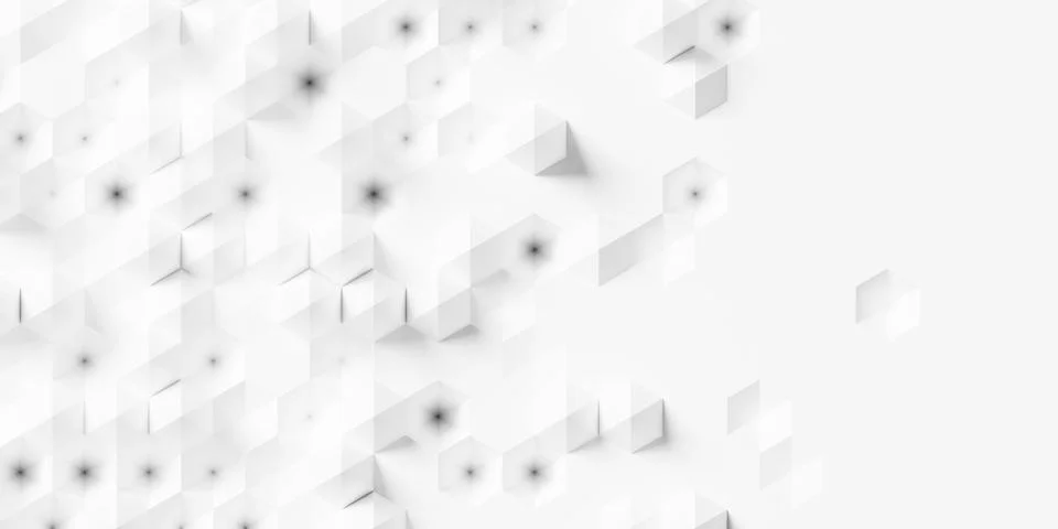 Random offset and inset white hexagon honeycomb pyramids background wallpap.. Stock Illustration