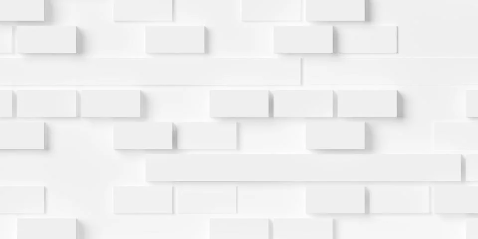 Random offset white cube boxes or bricks block background wallpaper banner .. Illustrazione stock