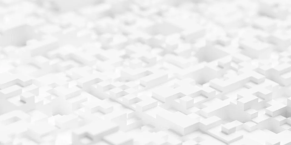 Random offset white square cube boxes block background wallpaper banner templ Illustrazione stock