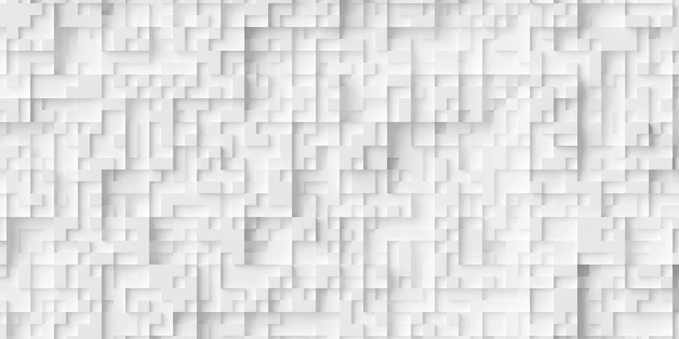 Random offset white square cube boxes block background wallpaper banner templ Illustrazione stock