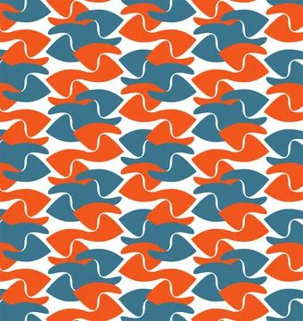 Random orange and blue shape seamless vector pattern Stock Illustration