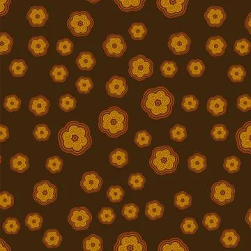 Random ornamental seamless pattern with abstract flowers Stock-Illustration