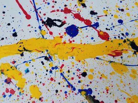 Random paint splatter on a white surface Stock Photos