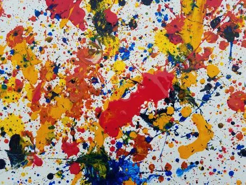Random paint splatter on a white surface Stock Photos