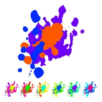 Random paint splatters cartoon vector graphic Stock Illustration