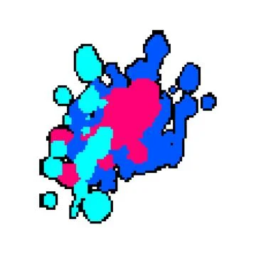 Random paint splatters pixel art vector illustration Ilustração Stock