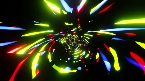 Random Painted neon lights yellow blue and red VJ seamless loop0001-0240 Stock Footage 328641796