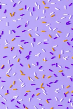 Random pattern of abstract oblong cylindrical geometric element in white Stock Illustration