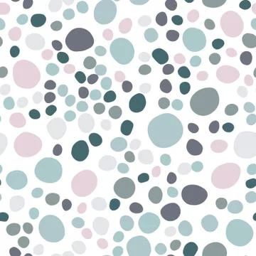Random pebble seamless pattern on white background. Illustrazione stock