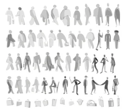 Random people. Stock Illustration