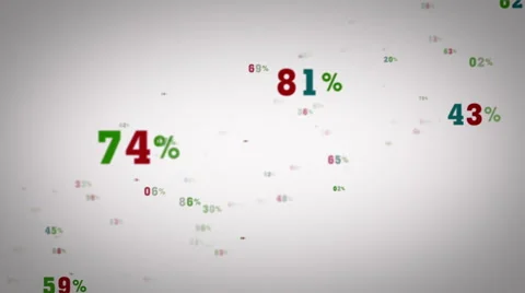 Random Percentages Slide White Stock Footage 44685660