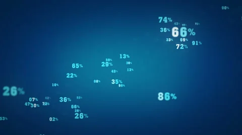Random Percentages Zoom Blue Stock-Footage 44686020