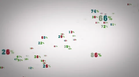 Random Percentages Zoom White Stock Footage 44686795