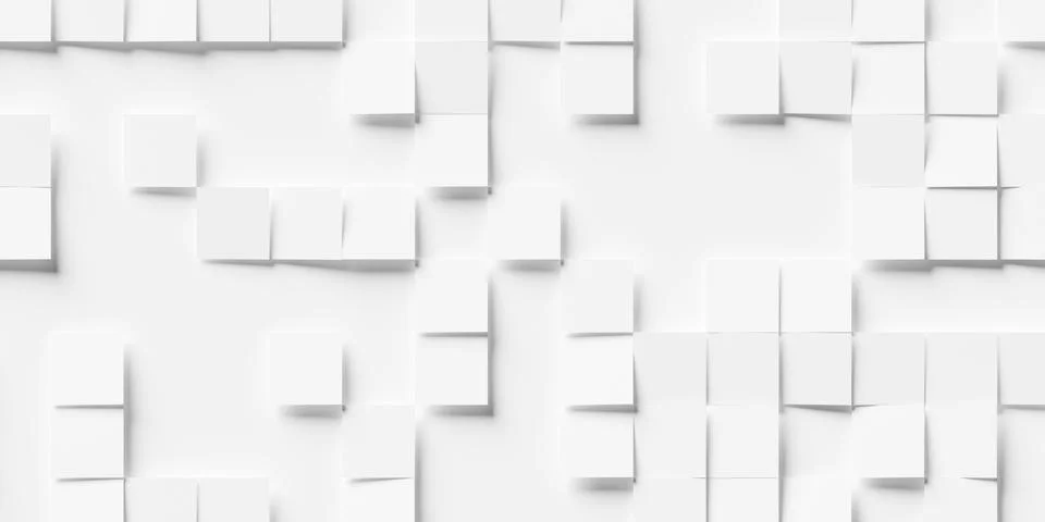 Random placed and offset white planes geometrical background wallpaper banner Illustrazione stock