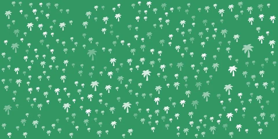 Random Placed Spray of Palm Tree Symbols - Texture, Vector Background, Temp.. Stock Illustration