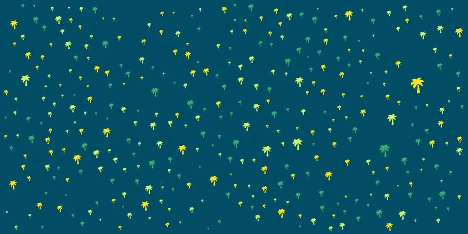 Random Placed Spray of Palm Tree Symbols - Texture, Dark Vector Background,.. Stock Illustration