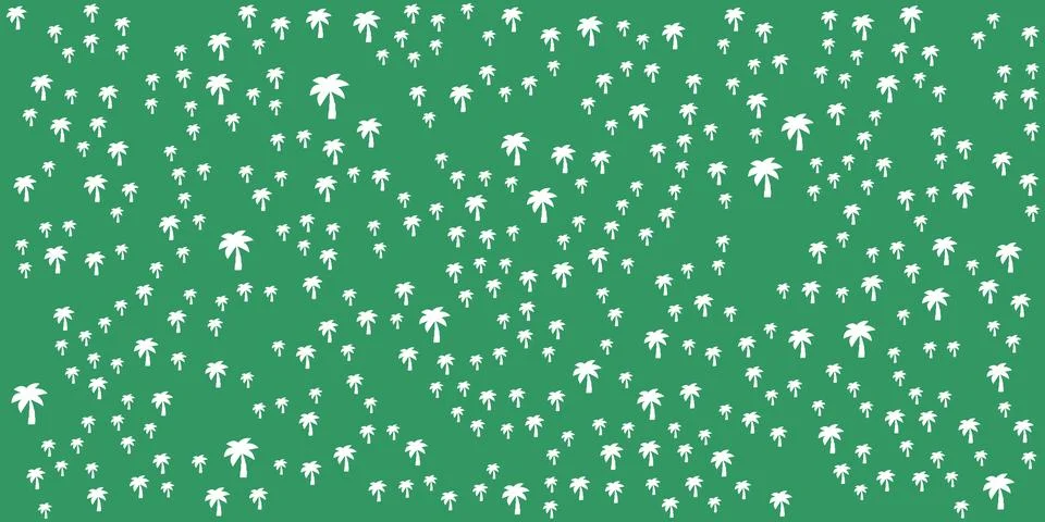 Random Placed Spray of Palm Tree Symbols - Texture, Vector Background, Temp.. Stock Illustration