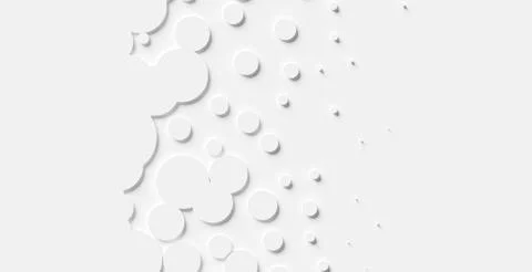 Random positioned fading out white circle or cylinder dots background wallpap Stock Illustration
