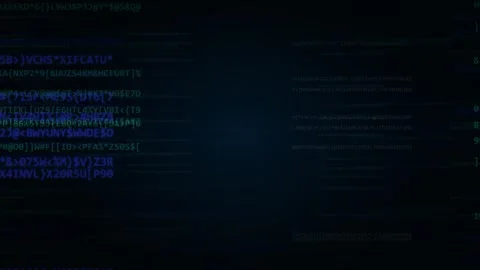 Random programming code scrolling on a dark digital screen background Stock Footage 346708990