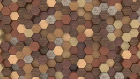 Random pulsating movement of hexagons. Honeycomb Geometric render illustration Stock Footage 116384956