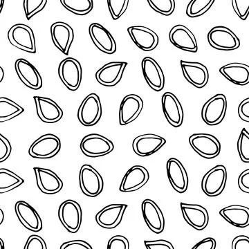 Random pumpkin seed simple seamless pattern Stock Illustration