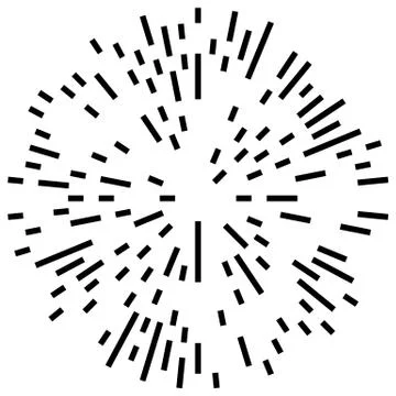 Random radial lines explosion effect. Radiating stripes circular pattern イラスト素材