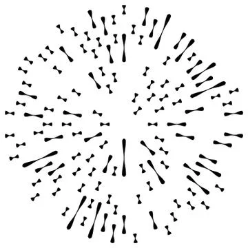 Random radial lines explosion effect. Radiating stripes circular pattern Stock Illustration